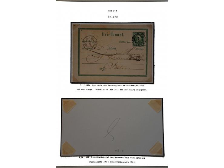 emissie 1870, gespecialiseerde collectie met o.a. stempels, enkele proeven, specimen en 26 meest betere poststukken in ringba