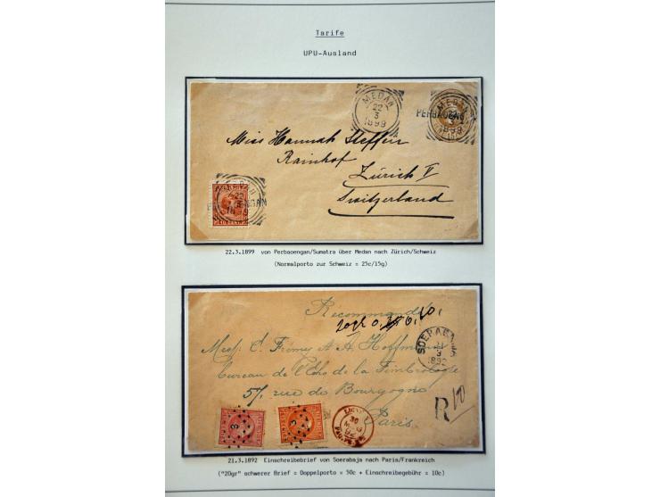 emissie 1870, gespecialiseerde collectie met o.a. stempels, enkele proeven, specimen en 26 meest betere poststukken in ringba