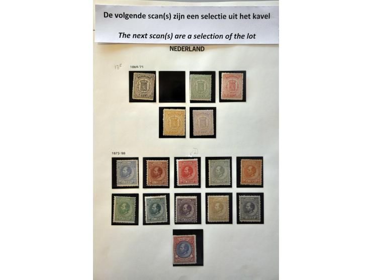 collectie 1869-1960 geheel (*)/*/** met vele betere ex. en series w.b. nrs. 14, 16, 18, 19-76, Jubileum 1923, Veth, Van Konij