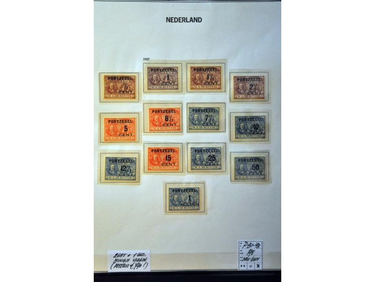 collectie 1852-1952 gestempeld en * met betere ex., roltanding (op 32 na compleet), port, dienst, internering etc. in insteek