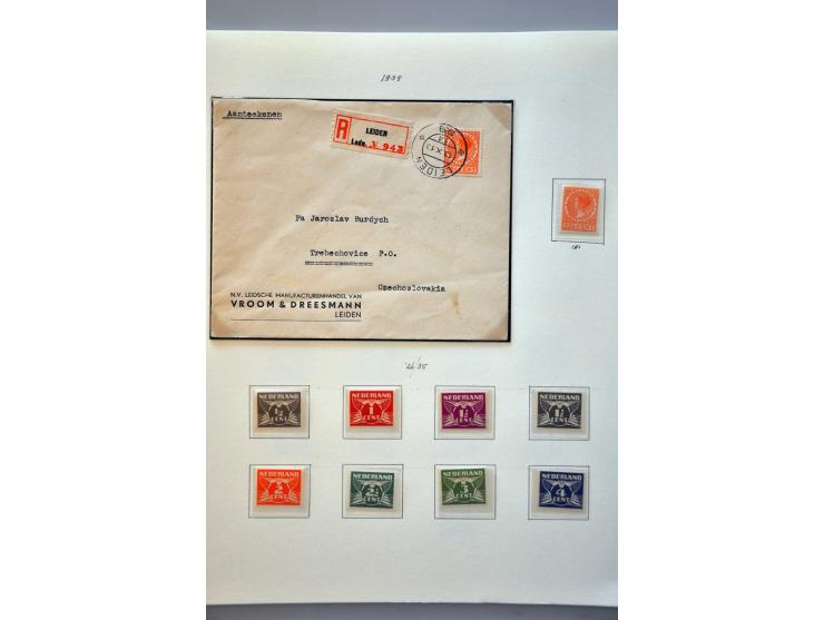 collectie 1852-1940 deels zowel gestempeld als */** verzameld inclusief iets poststukken w.b. katapultvlucht 1932 met ANVV se