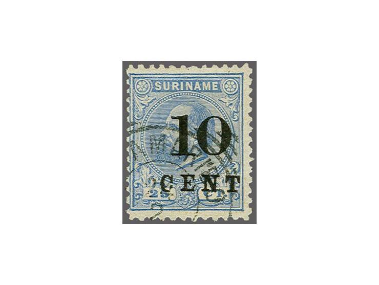 Hulpuitgifte 10 op 25 cent ultramarijn tanding 11½ x 12 in type I, pracht ex. met certificaat Vleeming 2017, cat.w. 825