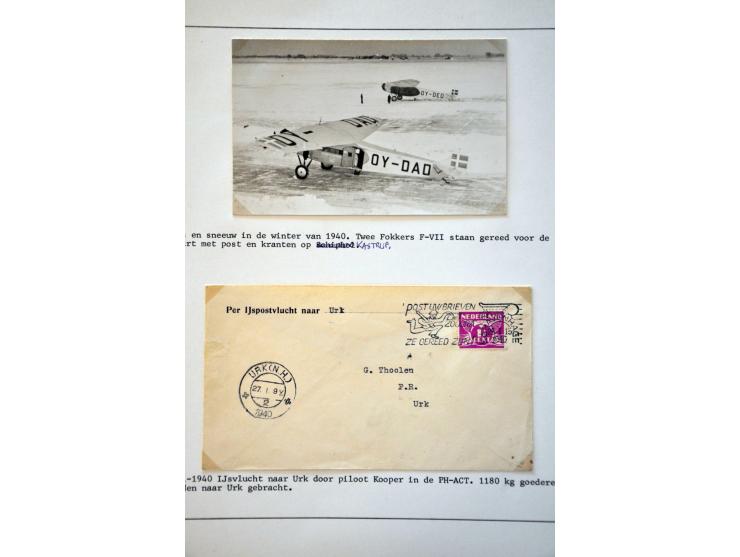 luchtpost collectie ijsvluchten 1929-1947 (12 ex.) mooi opgezet op albumbladen. Tevens Helicoptervluchten vanaf 1934