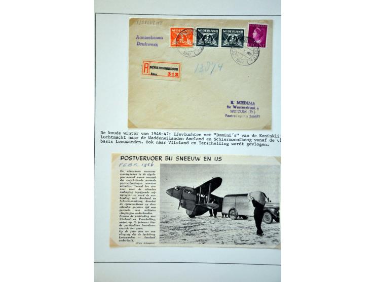 luchtpost collectie ijsvluchten 1929-1947 (12 ex.) mooi opgezet op albumbladen. Tevens Helicoptervluchten vanaf 1934