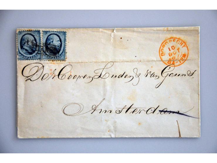 7 klassieke poststukken w.b. emissie 1864 en Hangend Haar postwaardestuk naar Rusland
