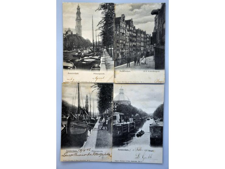 Amsterdam uitgever Buurman de Haas collectie ca. 165 ex. zeer oude met beter incl. lijst VDP in album