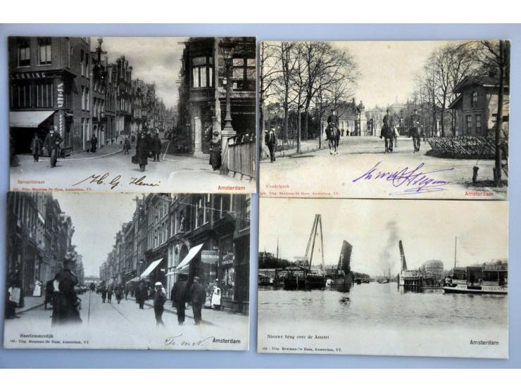 Amsterdam uitgever Buurman de Haas collectie ca. 165 ex. zeer oude met beter incl. lijst VDP in album