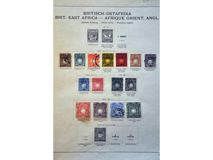 collectie 1890-1938 gestempeld w.b. Kenya, Uganda en Tanganyika op albumbladen