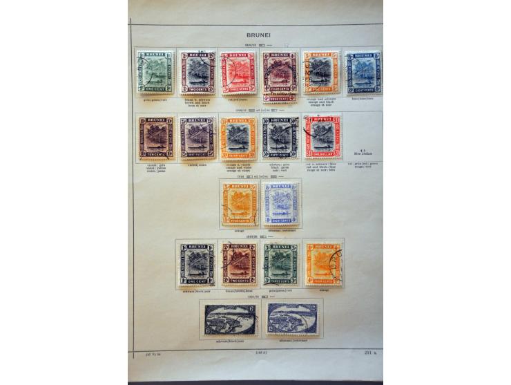 collectie tot ca. 1940 meest gestempeld w.b. tevens Straits Settlements, Brunei, Labuan en North Borneo op albumbladen