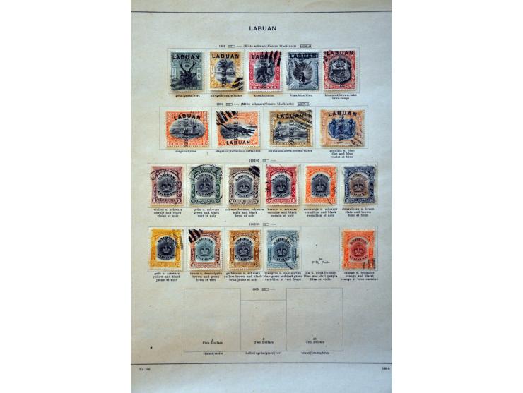 collectie tot ca. 1940 meest gestempeld w.b. tevens Straits Settlements, Brunei, Labuan en North Borneo op albumbladen