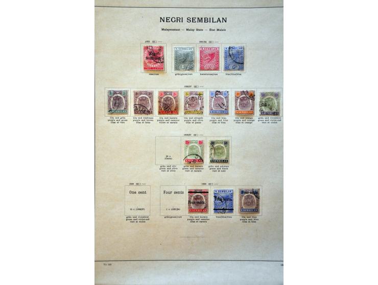 collectie tot ca. 1940 meest gestempeld w.b. tevens Straits Settlements, Brunei, Labuan en North Borneo op albumbladen