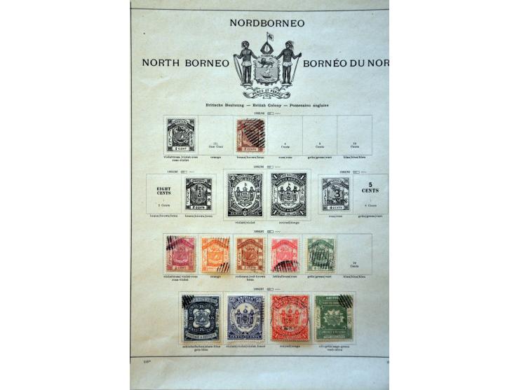 collectie tot ca. 1940 meest gestempeld w.b. tevens Straits Settlements, Brunei, Labuan en North Borneo op albumbladen