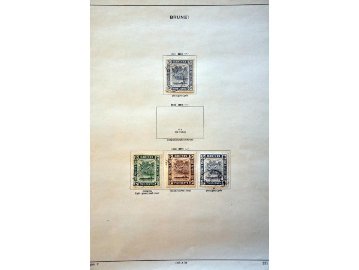 collectie tot ca. 1940 meest gestempeld w.b. tevens Straits Settlements, Brunei, Labuan en North Borneo op albumbladen