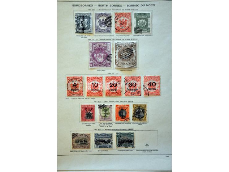 collectie tot ca. 1940 meest gestempeld w.b. tevens Straits Settlements, Brunei, Labuan en North Borneo op albumbladen