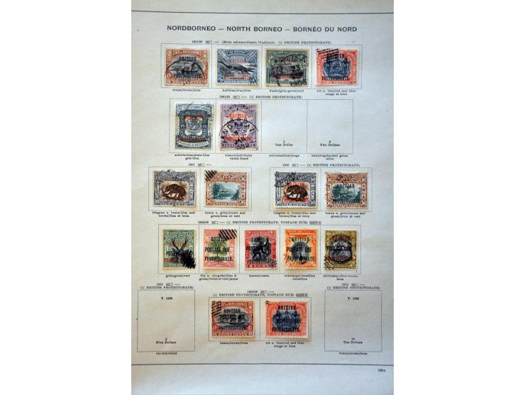 collectie tot ca. 1940 meest gestempeld w.b. tevens Straits Settlements, Brunei, Labuan en North Borneo op albumbladen