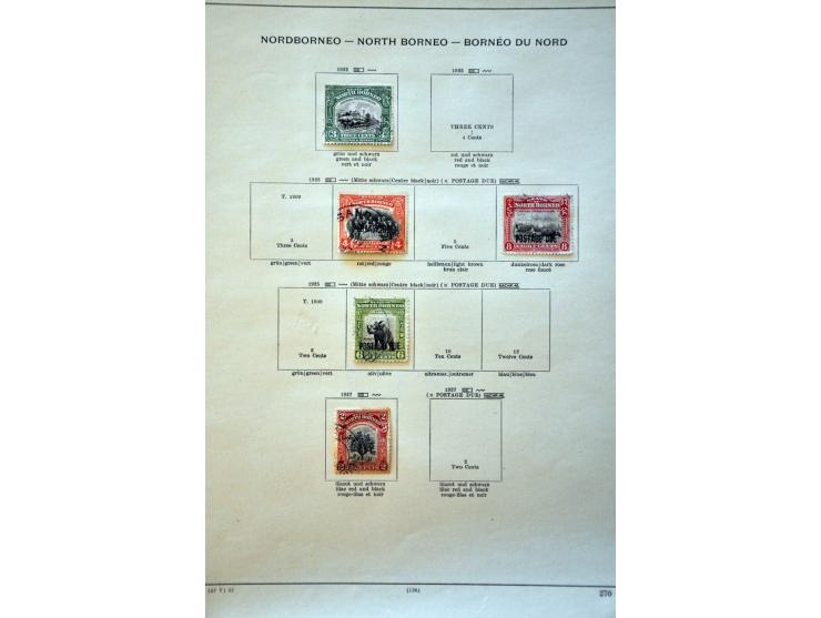 collectie tot ca. 1940 meest gestempeld w.b. tevens Straits Settlements, Brunei, Labuan en North Borneo op albumbladen