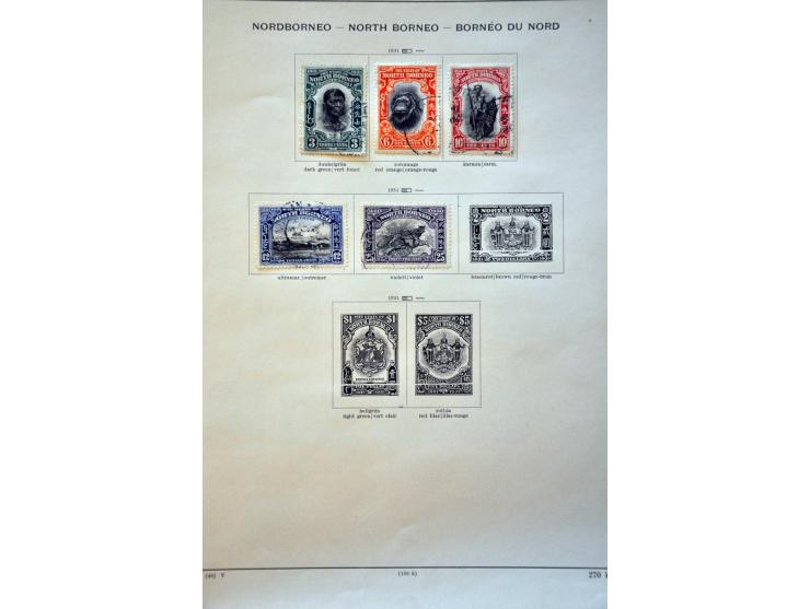 collectie tot ca. 1940 meest gestempeld w.b. tevens Straits Settlements, Brunei, Labuan en North Borneo op albumbladen