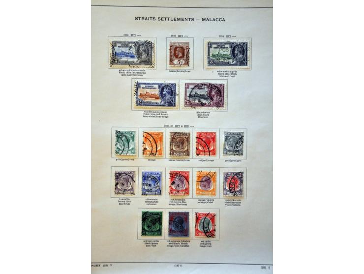 collectie tot ca. 1940 meest gestempeld w.b. tevens Straits Settlements, Brunei, Labuan en North Borneo op albumbladen