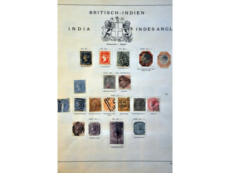 collectie tot ca. 1920 w.b. New Zealand, India en staten, Ceylon, Hong Kong, in gemengde kwaliteit met betere ex. in oud Scha