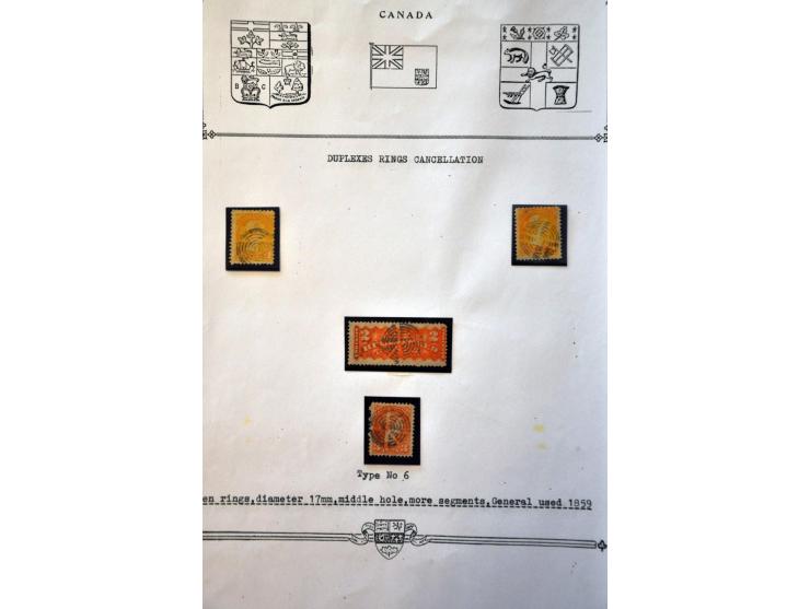 stempels collectie w.b. corks, duplex, fancy cancels, nummerstempels etc., totaal ca. 1900 ex. en 110 poststukken in 3 ordner