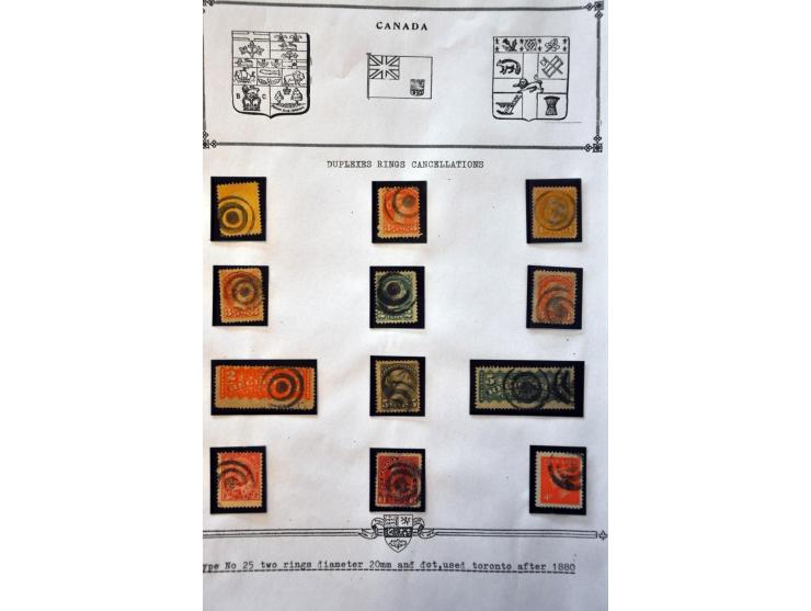 stempels collectie w.b. corks, duplex, fancy cancels, nummerstempels etc., totaal ca. 1900 ex. en 110 poststukken in 3 ordner