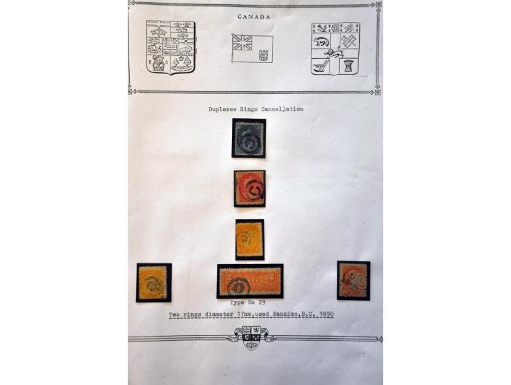 stempels collectie w.b. corks, duplex, fancy cancels, nummerstempels etc., totaal ca. 1900 ex. en 110 poststukken in 3 ordner