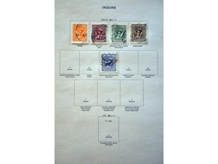 collectie tot ca. 1940 w.b. beter materiaal, Convention States, Feudatory States, Birma en Nepal in Schaubek album