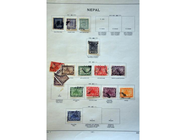 collectie tot ca. 1940 w.b. beter materiaal, Convention States, Feudatory States, Birma en Nepal in Schaubek album