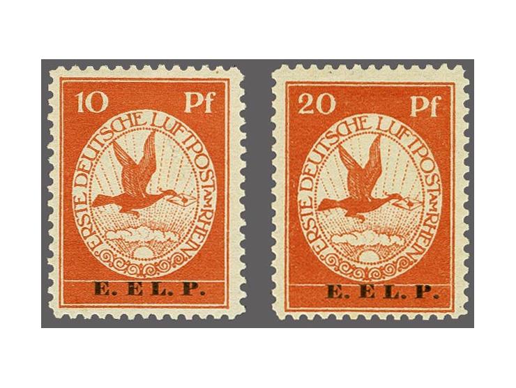 E. EL. P. 10 en 20 pfennig donkerbruinoranje 10 en 20 pfennig, pracht ex.,  cat.w. 1030