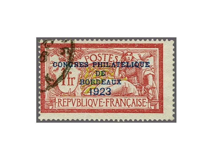Bordeaux 1 franc wijnrood en olijf, pracht ex., cat.w. 625