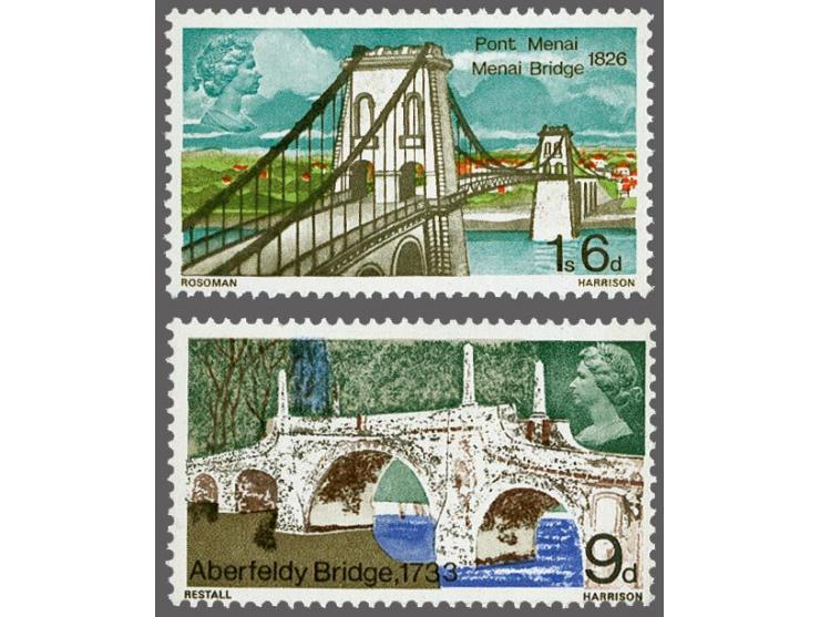 British bridges 9d. and 1s.6d. both with the error gold omitted (Queens head), cat.v. £ 705