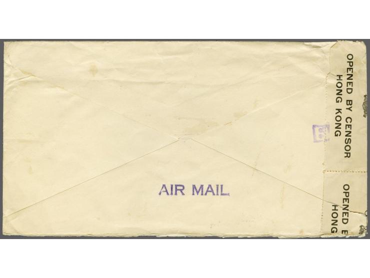 George VI, 50 cents purple and $ 10 green and violet on Pan American Airways Clipper airmail cover from Victoria 9-5-1941 to 