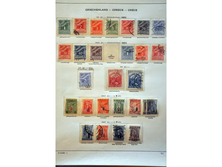 collectie 1861-1940 gestempeld met beter materiaal en Kreta op albumbladen