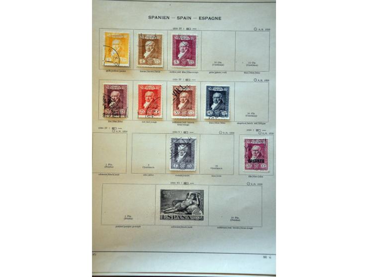 collectie 1850-1940 gestempeld met betere ex. en iets Andorra op albumbladen