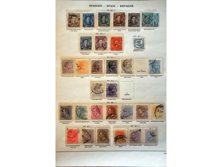 collectie 1850-1940 gestempeld met betere ex. en iets Andorra op albumbladen