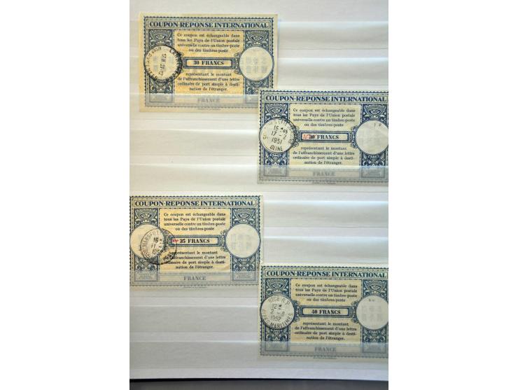 International Reply Coupons gespecialiseerde collectie (totaal 74 ex.) w.b. type Rome (11x w.b. 1e-dag 1-10-1907), Stockholm 