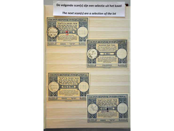 International Reply Coupons collectie (totaal 92 ex.), w.b. type London (28x inclusief 3 ex. Palestine), Vienna (16x) etc. in