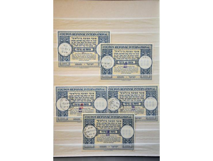 International Reply Coupons collectie (totaal 92 ex.), w.b. type London (28x inclusief 3 ex. Palestine), Vienna (16x) etc. in