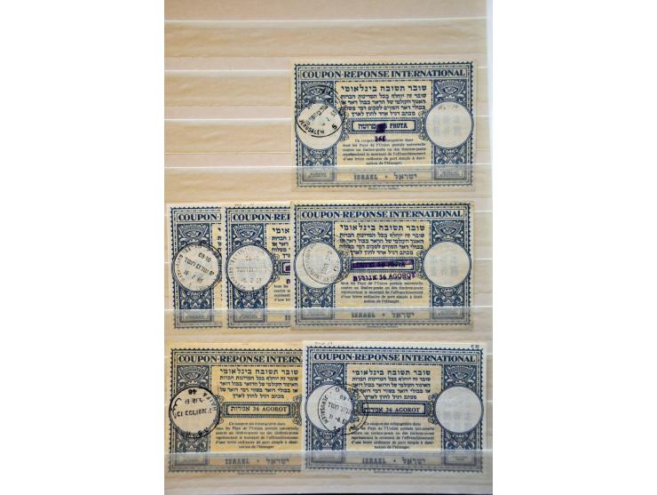 International Reply Coupons collectie (totaal 92 ex.), w.b. type London (28x inclusief 3 ex. Palestine), Vienna (16x) etc. in