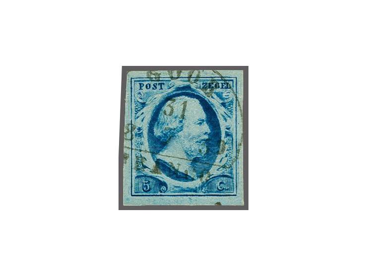 Goor B (Ey 100) op 5 cent blauw plaat III pos. 2, pracht ex.