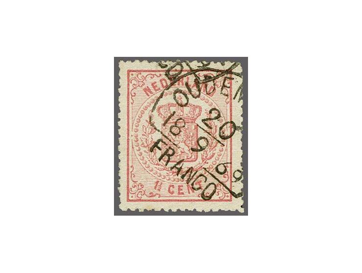 1½ cent roze met halfrond-francostempel Oudenbosch C 20-9-1869, vrijwel pracht ex., cat.w. 95++