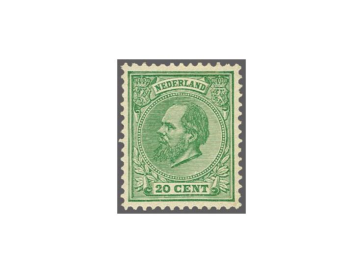 20 cent groen tanding 12½ grote gaten, pracht ex., cat.w. 700