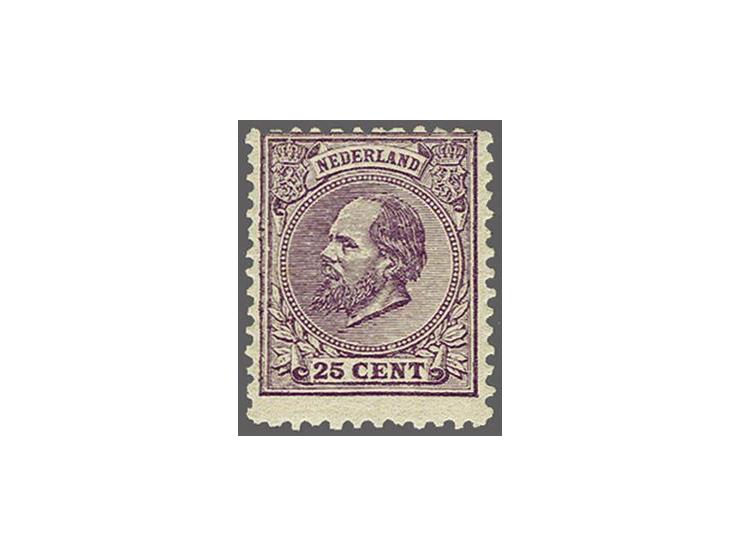 25 cent violet tanding 11½ x 12 grote gaten, pracht ex. met certificaat Vleeming 2017, cat.w. 1000