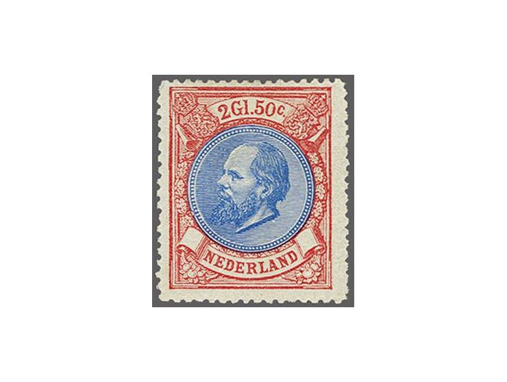 2½ gulden rood en blauw, pracht ex. (gomdun tandje), cat.w. 1400