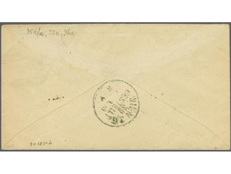 7½ cent bruin en 10 cent roze op aangetekende envelop G. 5 van Nijmegen 5-10-1895 naar Wenen, pracht ex.