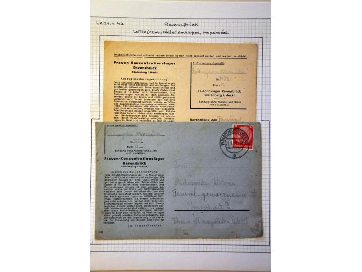 1937-1948, 80 poststukken betreffend jodenvervolging w.b. propaganda België, Palestina, concentratiekamppost (o.a.. Auschwitz