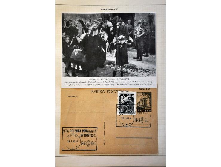 1937-1948, 80 poststukken betreffend jodenvervolging w.b. propaganda België, Palestina, concentratiekamppost (o.a.. Auschwitz