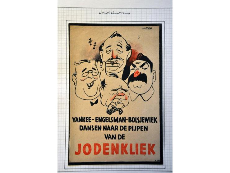 1937-1948, 80 poststukken betreffend jodenvervolging w.b. propaganda België, Palestina, concentratiekamppost (o.a.. Auschwitz