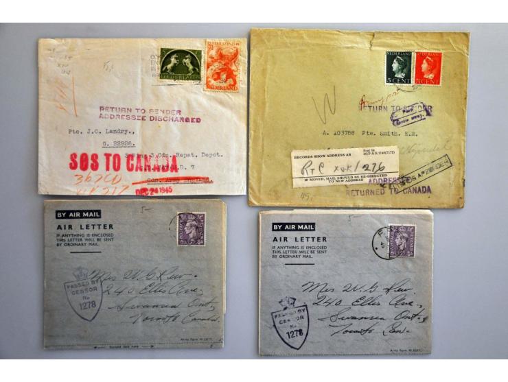 27 poststukken Amerikaanse militairen Nederland 1944-1945 w.b. returned en geschreven missing in action, naar APO 339 (Maaatr