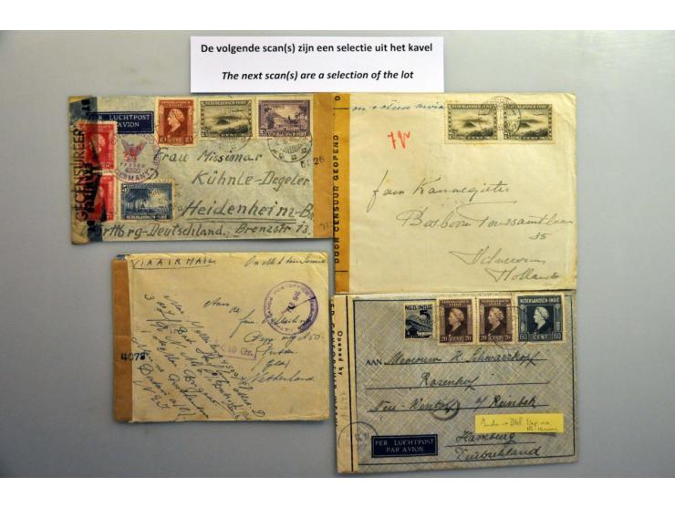 Nederlands Indië 1945-1950, 69  poststukken naar buitenland w.b. veldpost, marine, noodstempels, aangetekend en enkele uit bu